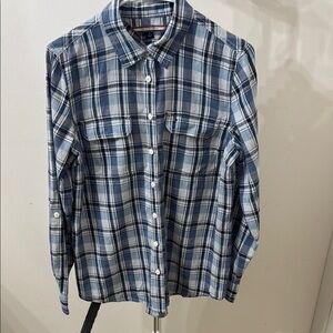 Tommy Hilfiger Blue Plaid Button Down Shirt